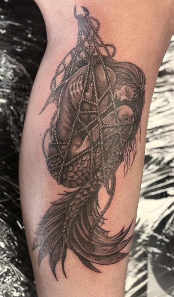 Fantasy mermaid tattoo